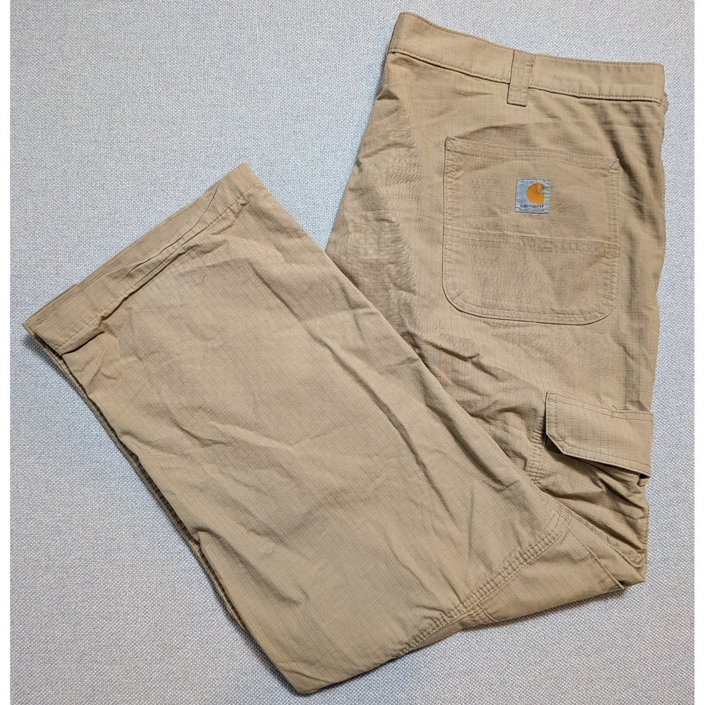 Carhartt Relaxed Fit Mens Pants BN4200-M Tan 44x30 Ripstop Workwear Force Cargo